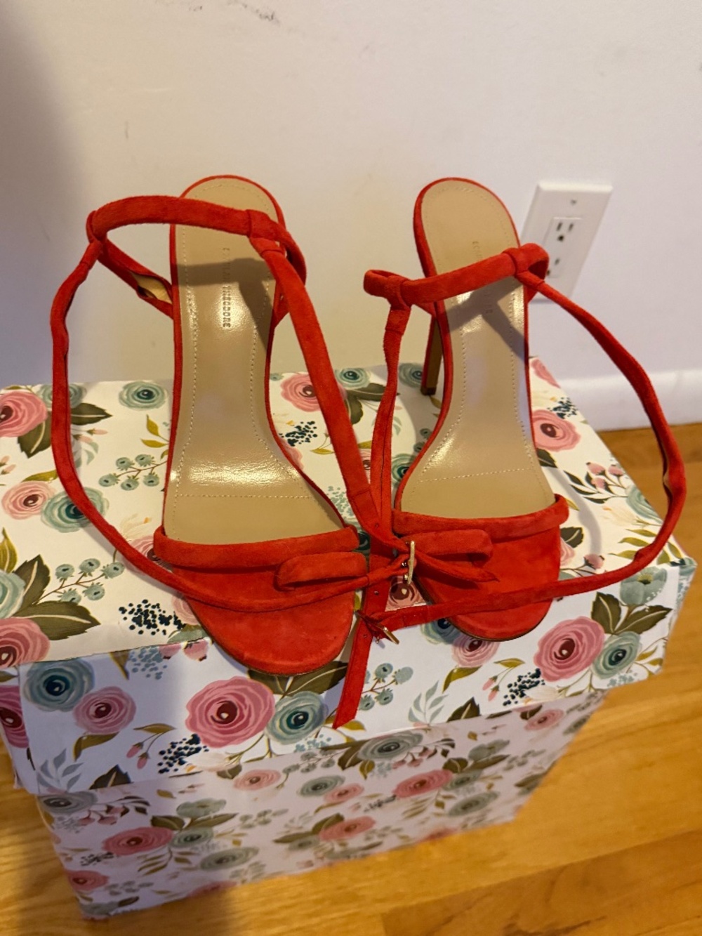 Scanlan Theodore Red Suede Strappy Stiletto Sandals EU 40 Made in Italy